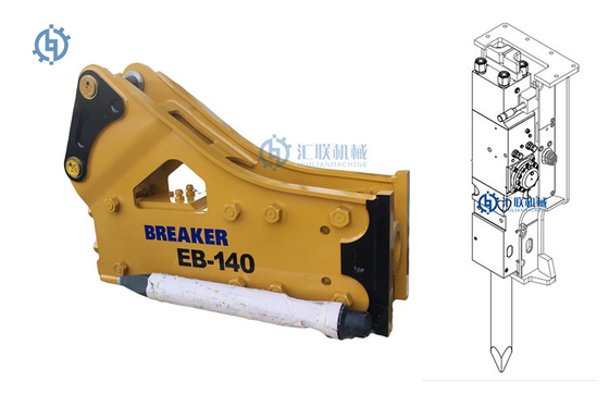 EB140上部のタイプ石の油圧ブレーカのハンマー25tの掘削機の付属品SB81